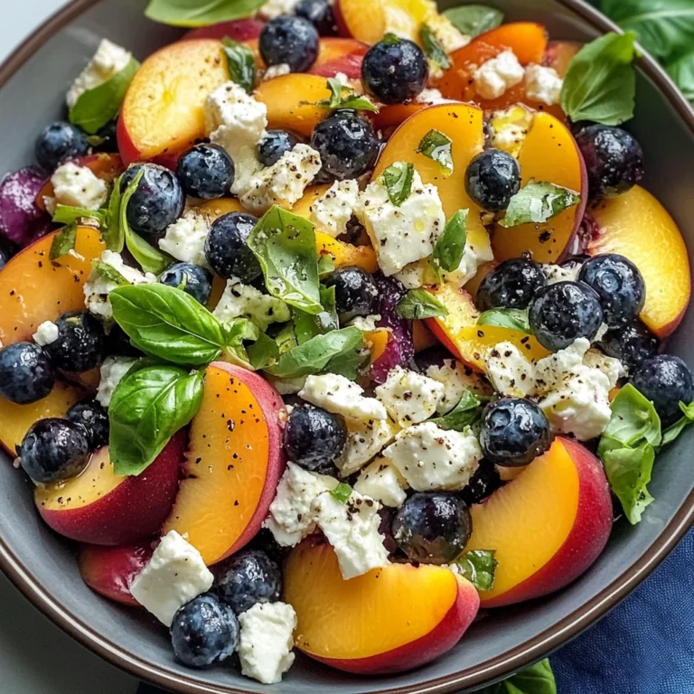 Blueberry Peach Feta Salad