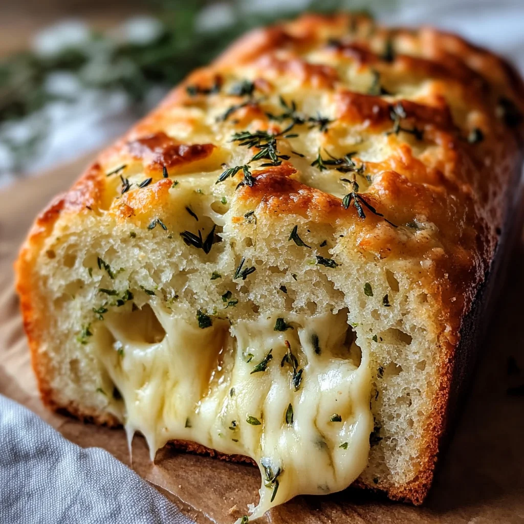 Cheese, Herb &amp; Garlic Quick Bread (No Yeast)