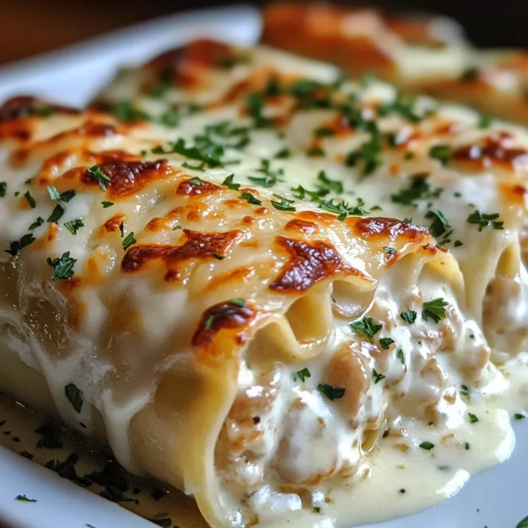 Chicken Alfredo Lasagna Rolls