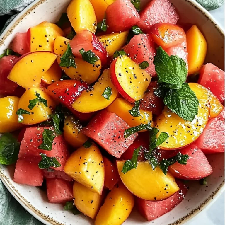 Easy Summer Peach Watermelon Salad