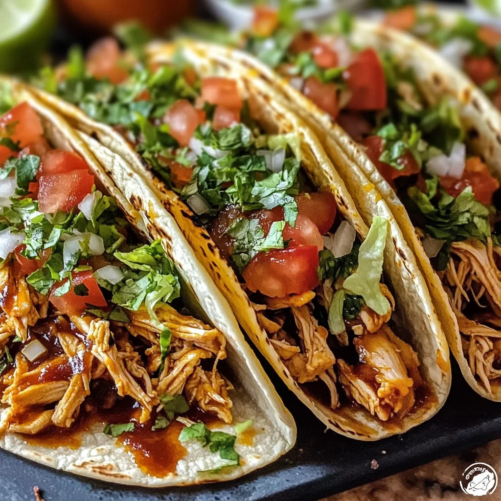 Garlic Butter Honey BBQ Chicken Tacos