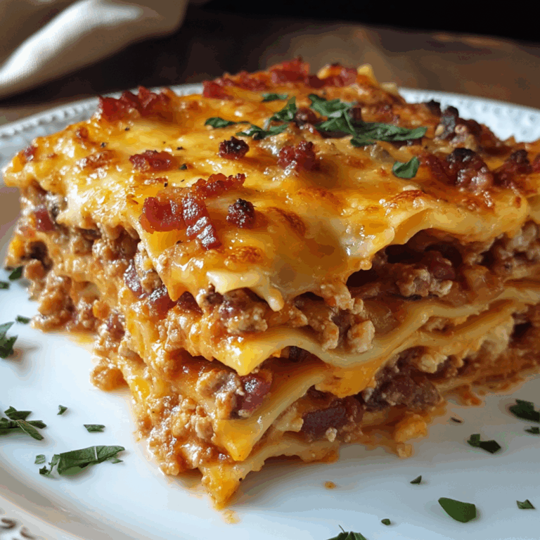 Parmesan Garlic Turkey Bacon Cheeseburger Lasagna Recipe