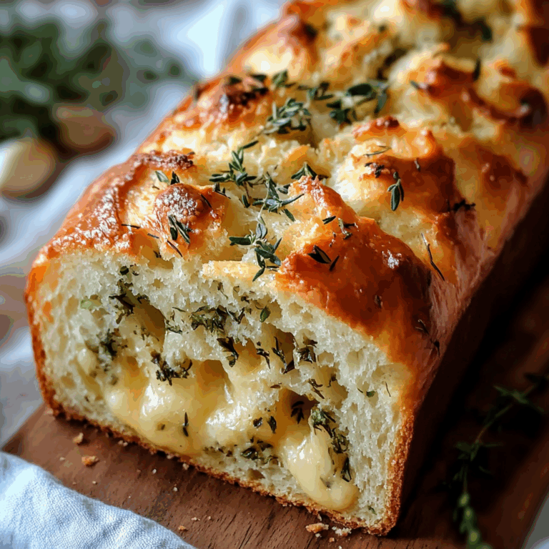 Cheese, Herb & Garlic Quick Bread (No Yeast)