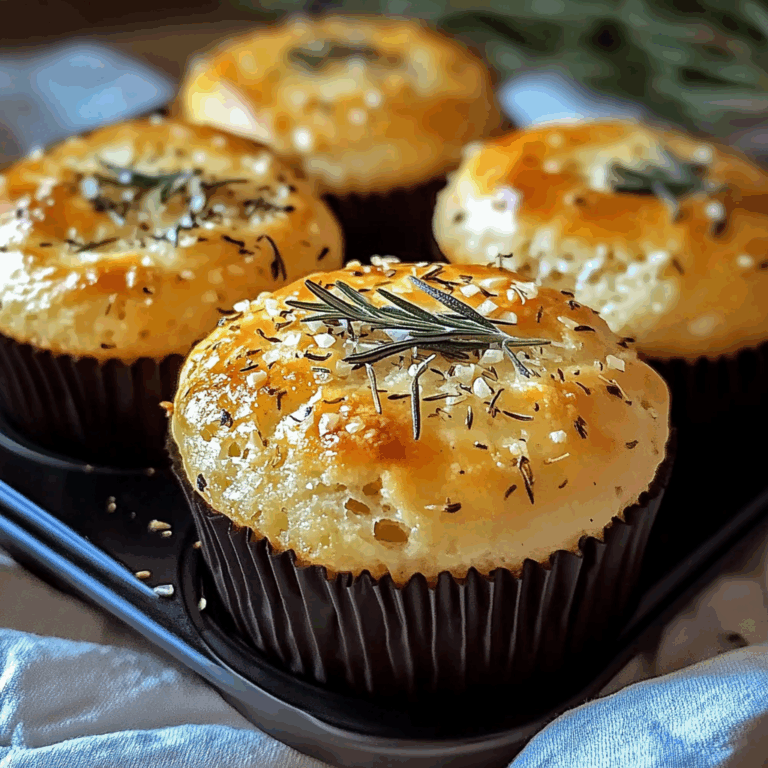 Easy Garlic Rosemary Focaccia Muffins