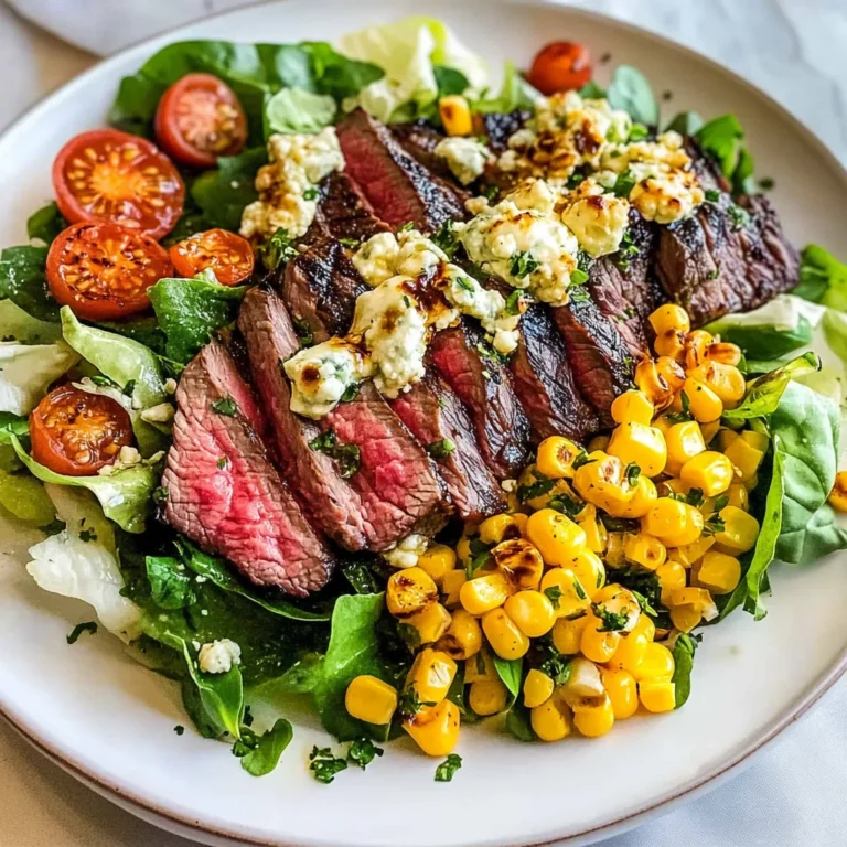 Balsamic Steak Gorgonzola Salad with Grilled Corn