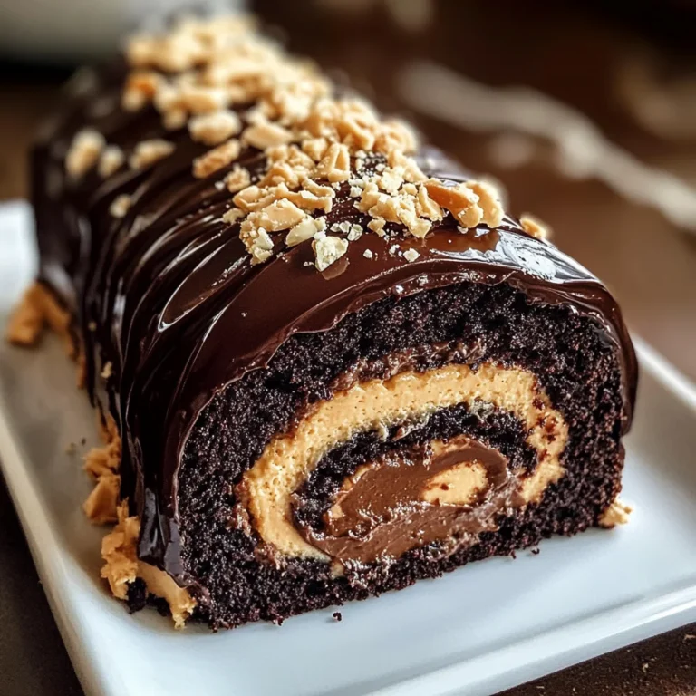 Decadent Chocolate Peanut Butter Cake Roll