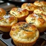 Golden Crust Garlic Rosemary Focaccia Muffins