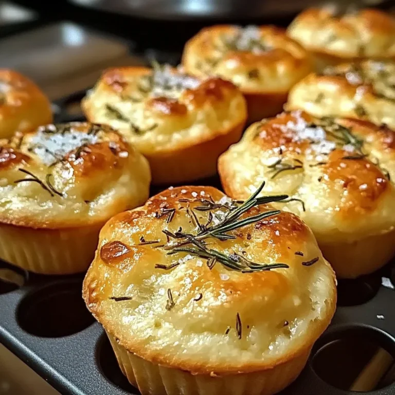 Golden Crust Garlic Rosemary Focaccia Muffins