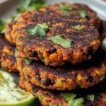 Lime Drenched Sweet Potato Black Bean Patties