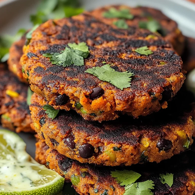 Lime Drenched Sweet Potato Black Bean Patties
