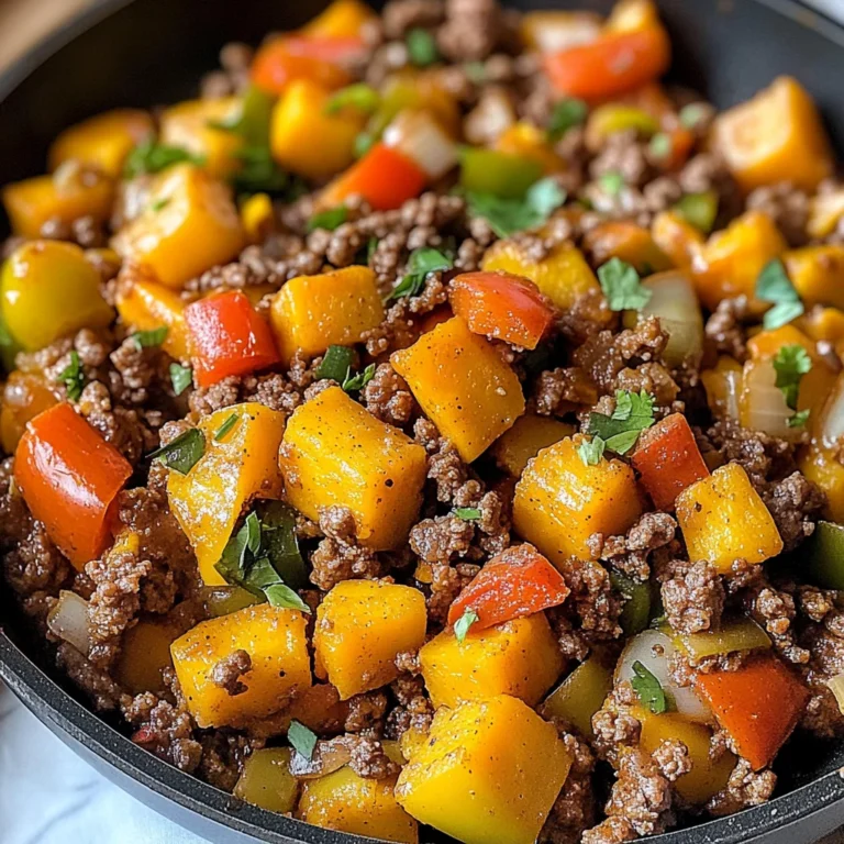 Southwest Ground Beef and Sweet Potato Skillet
