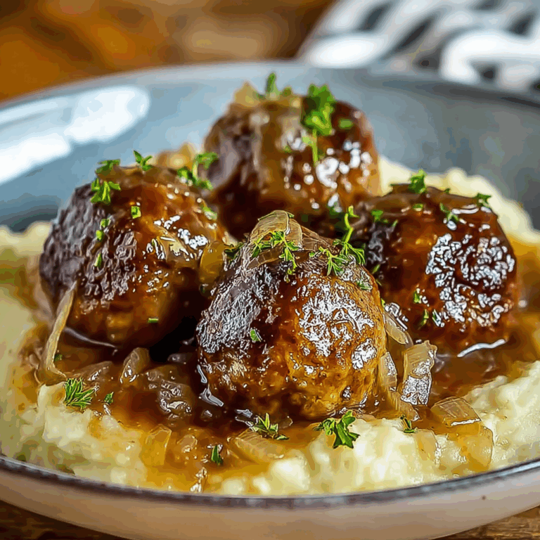 Crock Pot French Onion Meatballs