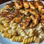 Creamy Alfredo Chicken Rotini with Cajun Butter Drizzle