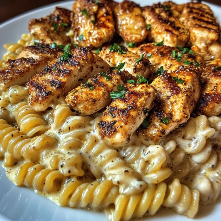 Creamy Alfredo Chicken Rotini with Cajun Butter Drizzle