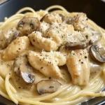 Creamy Garlic Chicken & Mushroom Pasta