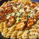 Garlic Parmesan Chicken Rotini in ThreeCheese Cajun Cream Sauce