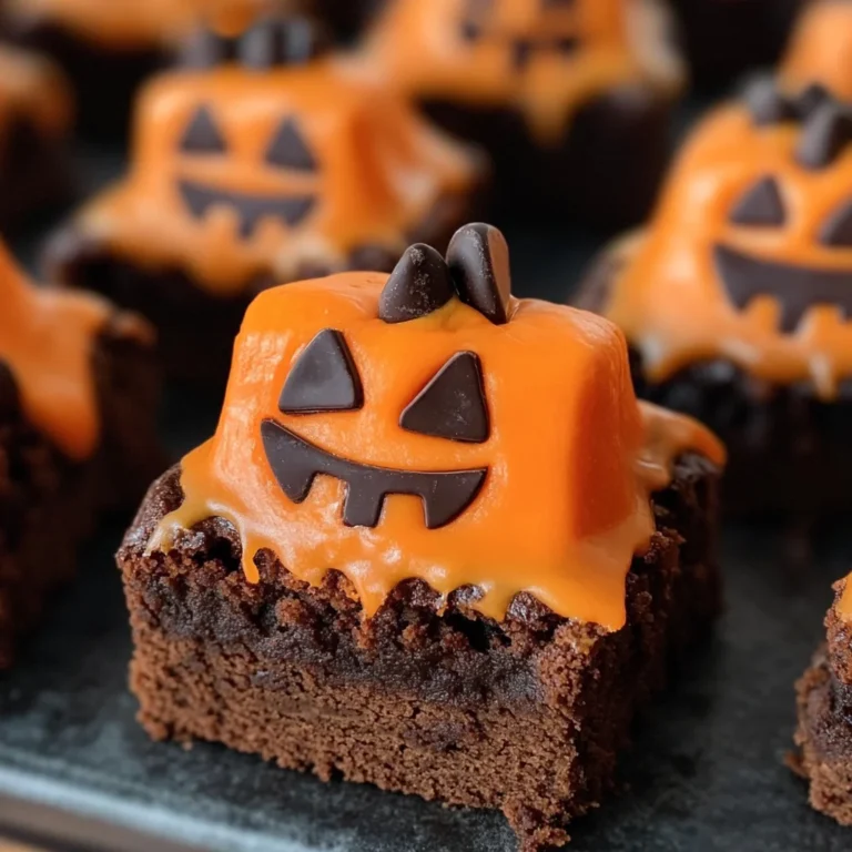 Melted Jack O' Lantern Brownies