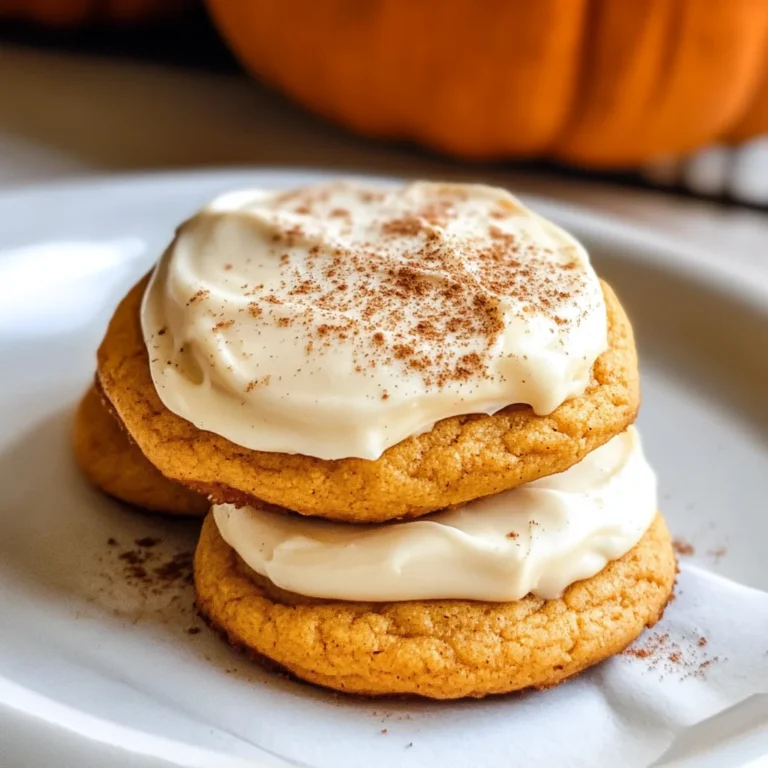 Pumpkin Cookies with Cream Cheese Frosting