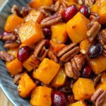 Roasted Butternut Squash with Cranberries and Pecans